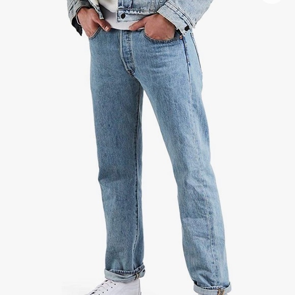Levi’s 501 Original Stonewash Light Denim Jeans 36 - Picture 3 of 7